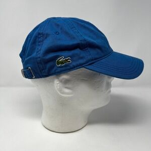 Lacoste Mens Blue Cotton Twill Adjustable Baseball Cap Hat Crocodile Logo